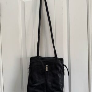 Boutique of Leather Black Leather Shoulder Bag